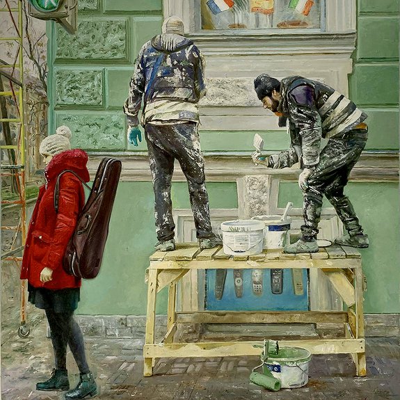 Андрей и Николай Дмитренко.  «Средний проспект В.О.». 2018. Фото: Культурный центр Beriozka