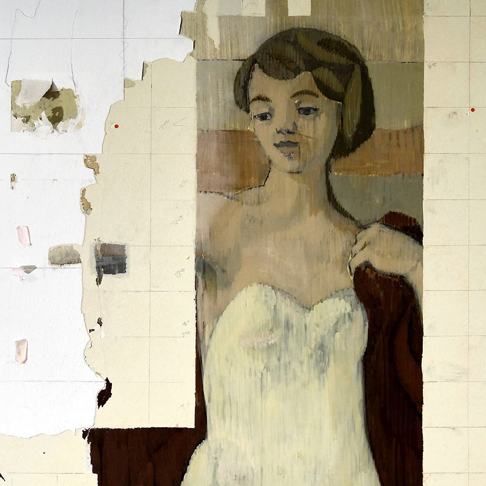 Фрагмент мурала Герхарда Рихтера в ожидании реставрации. Фото: Gerhard Richter Archiv