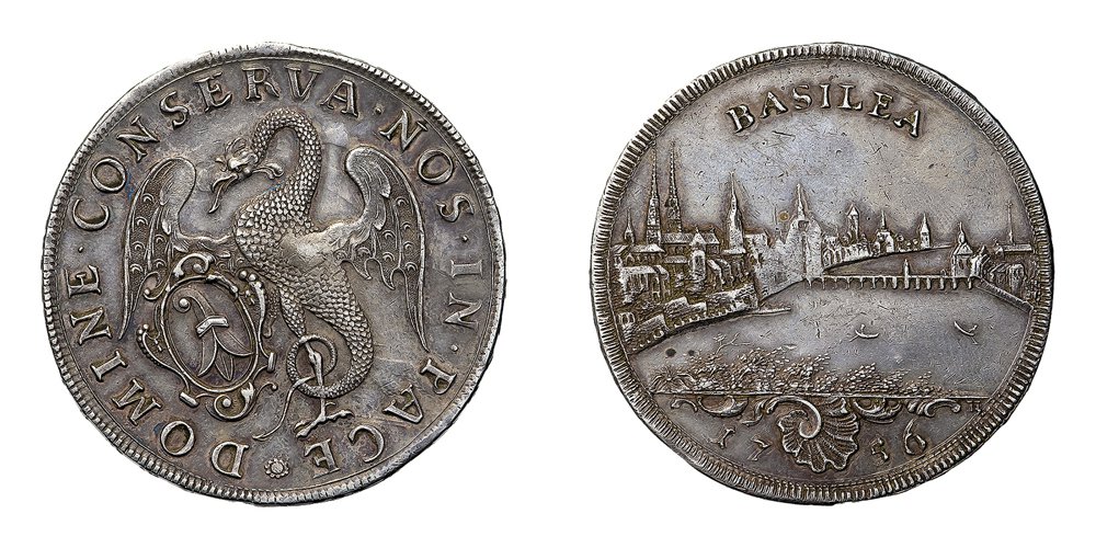 Талер. Швейцария, Базель. 1756 г. Фото: Музей Международного нумизматического клуба