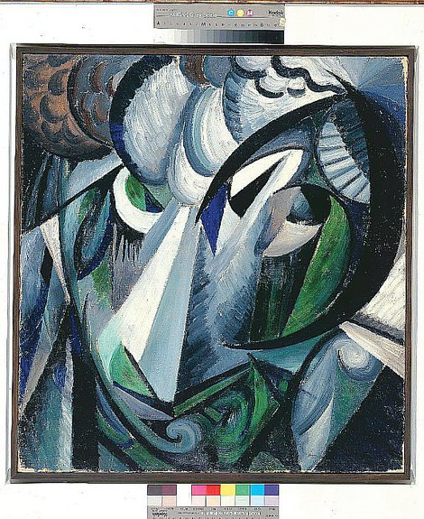 Александр Богомазов. «Абстрактная композиция» («Голова»). 1915. Холст, масло. 64х60 см / Коллекция Манашеровых